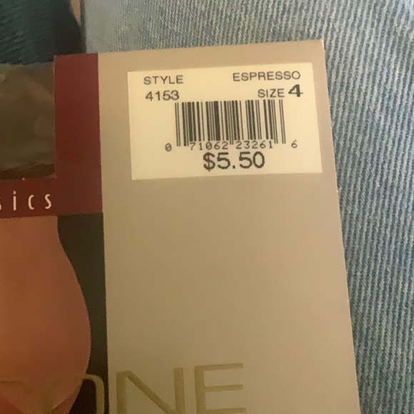 Evan Picone Control Top Sheer Shadow Toe Espresso Pantyhose Womens Size 4 #4163 - Picture 5 of 5